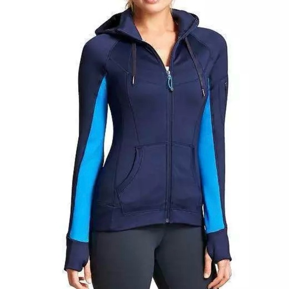 Athleta Strength Cozy Hoodie Full Zip Jacket Macaw Navy Royal Blue Size XS - Picture 1 of 10